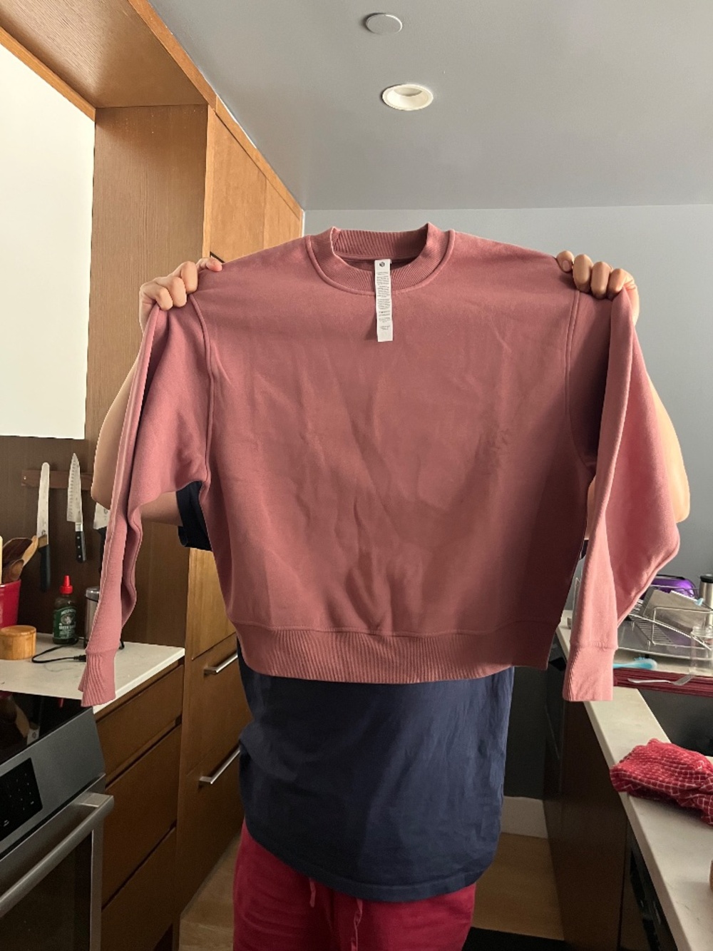 NWT Lululemon W Steady State Oversized Crew Sweatshirt, Size S, Red Clay
